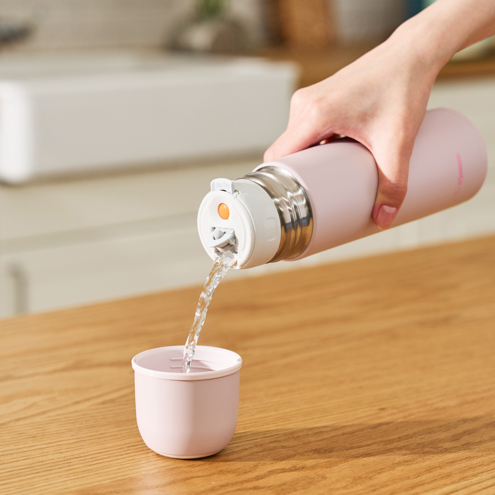조지루시 스텐 보온병 500ml 원터치 컵 텀블러 분유 보온물병 파스텔 등산 출근 학생 - 상세 이미지 3