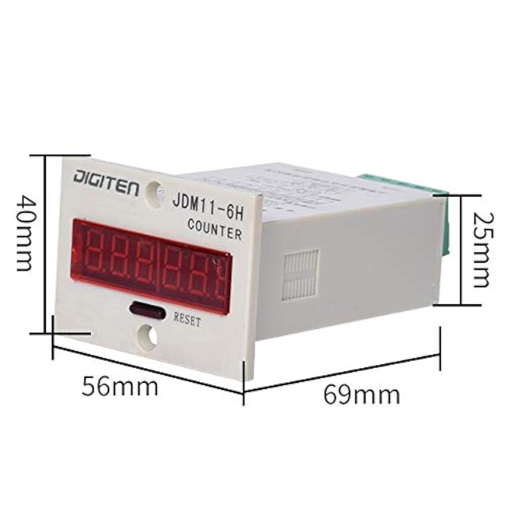 디지텐 12V-24V 6자리 0-999999 LED 디스플레이 디지털 UP 카운터+유도 근접 스위치 NPN 센서+홀더 - 상세 이미지 3