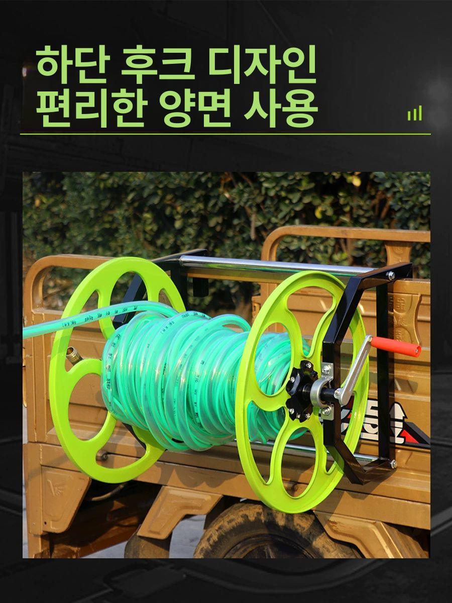 이동식 호스릴 줄꼬임방지 워터릴 세차 호스감는 도금 급수 보관대 거치대 - 상세 이미지 3
