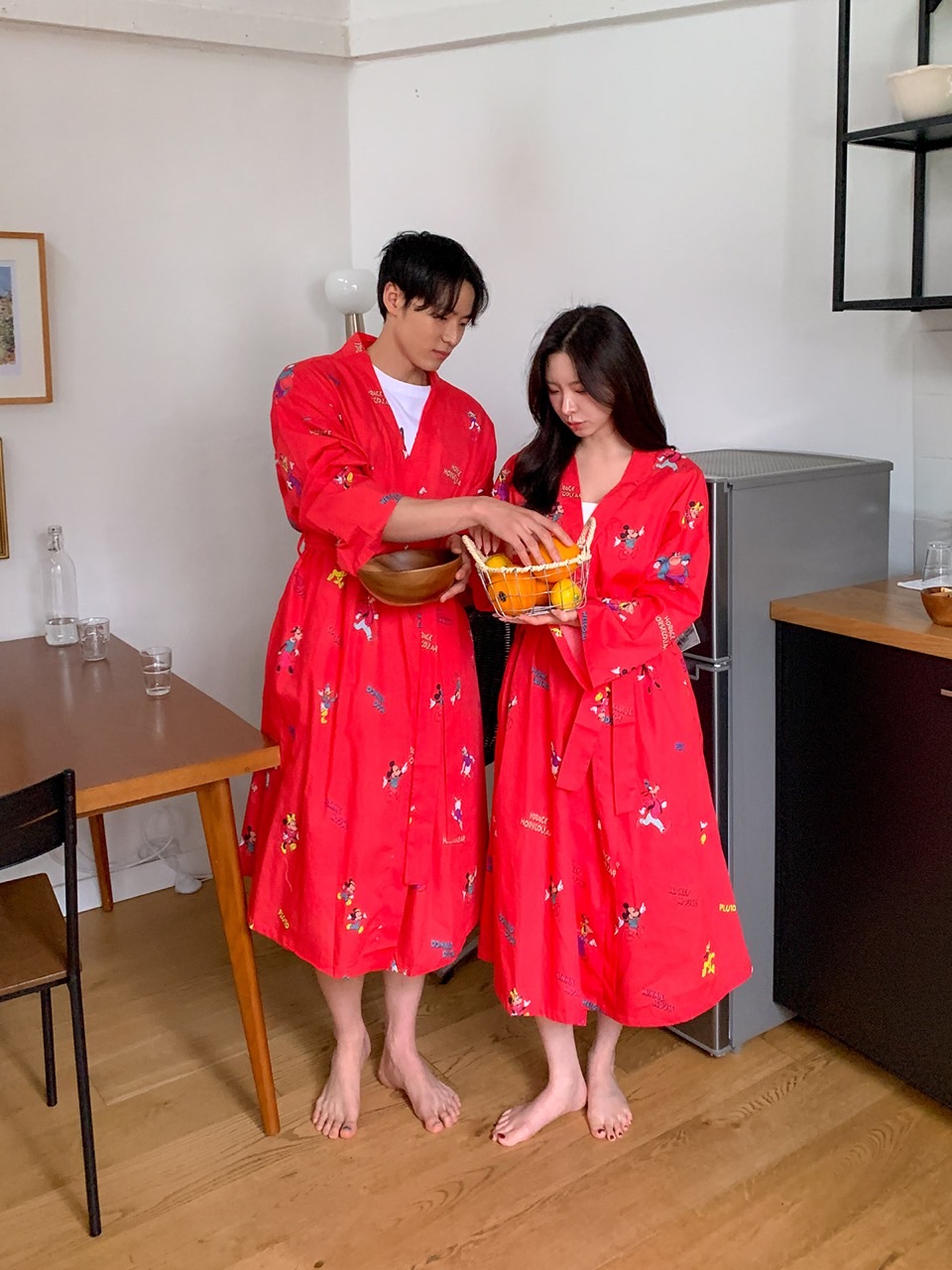 디즈니 프렌즈로브 유니크 캐릭터 가디건 여름 비치웨어 홈웨어 가운 커플 아이템 이미지 7