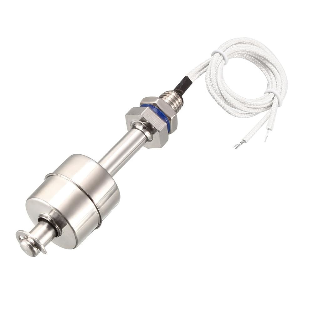 물 펌프 탱크 수영장 정원 연못용 uxcell 스테인리스 스틸 플로트 스위치 액체 수위 센서 M11 90mm 길이 - 상품 이미지