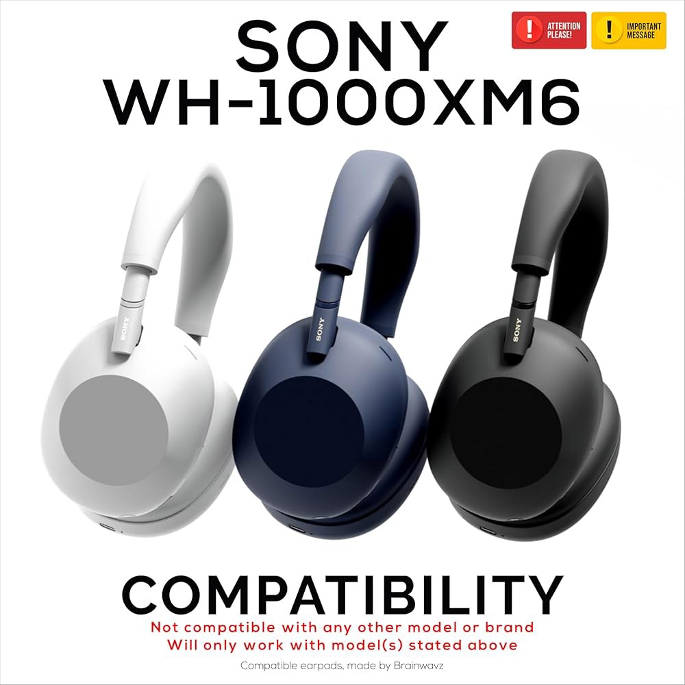 소니 WH-1000XM6 헤드폰용 하이브리드 이어패드 - 슈퍼 소프트 패브릭과 두꺼운 폼이 포함된 쿨링 젤 게이밍 쿠션 Brainwavz(블랙) 작성 - 상세 이미지 2