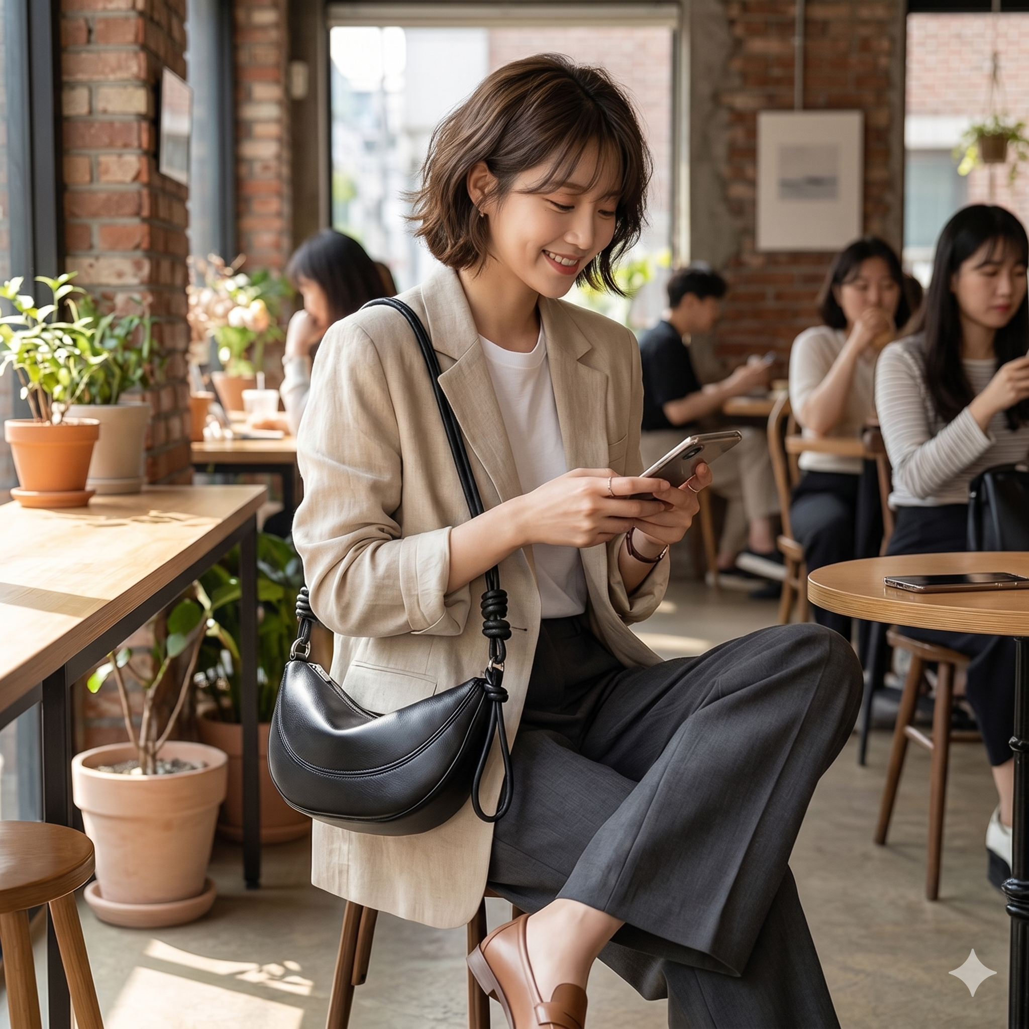 반달 숄더백 가죽 크로와상 크로스백 만두백 여성 데일리 호보백 이미지 6