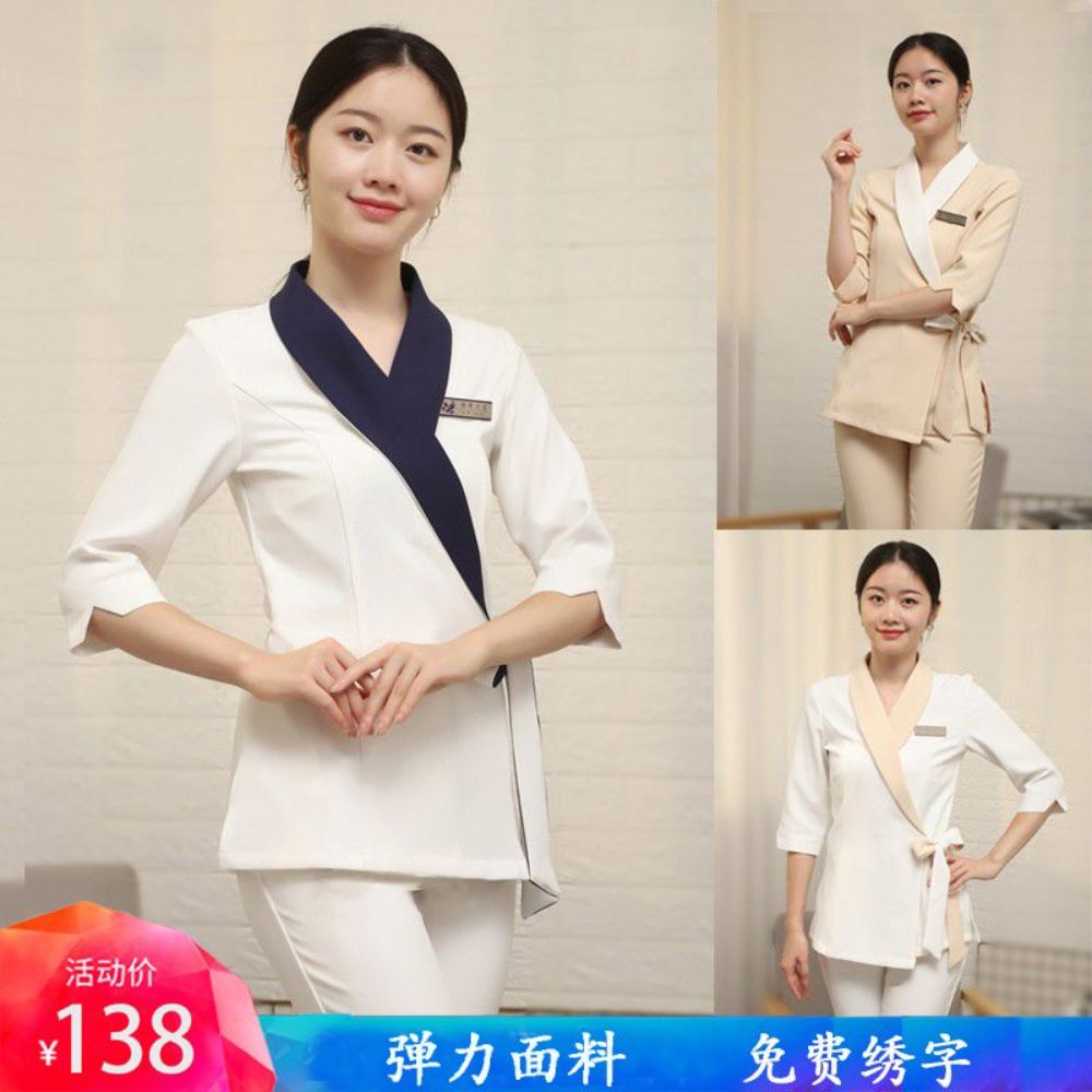프런트 미용실 단체복 졸업사진 반팔 세라복 할로윈 여성 의상 파티 코스프레 코스튬 세트 - 상세 이미지 2