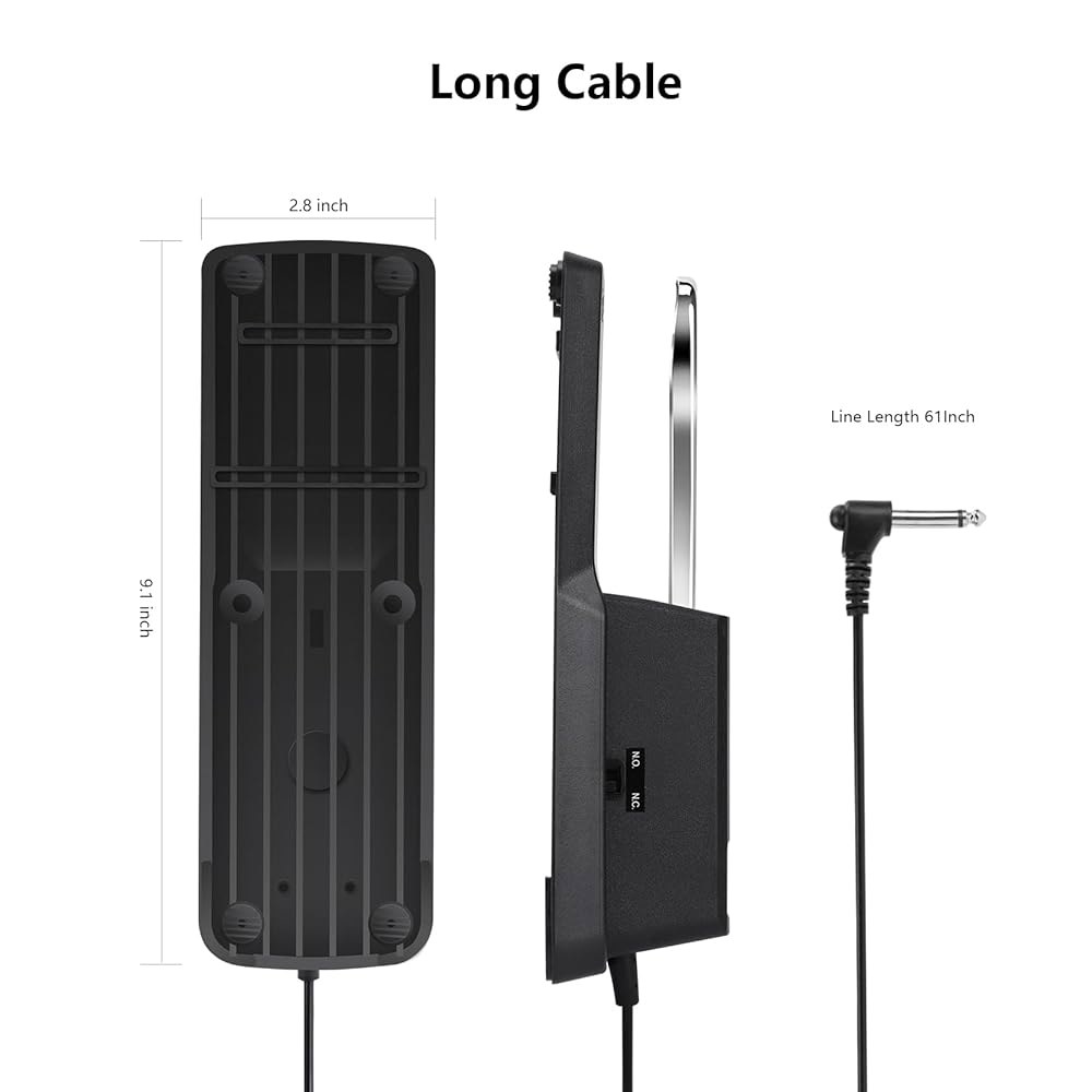 지속 페달, 키보드 유니버설용 MIDI 키보드, 디지털 피아노, 야마하, 카시오 등을 위한 극성 스위치가 있는 키보드용 프리미엄 피아노 RNSXYAT의 1/4인치 입력 플러그 - 상세 이미지 2