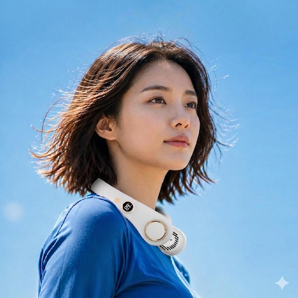 넥선풍기 목걸이 휴대용 목선풍기 넥밴드 목뒤 저소음 서라운드 무선 - 상품 이미지