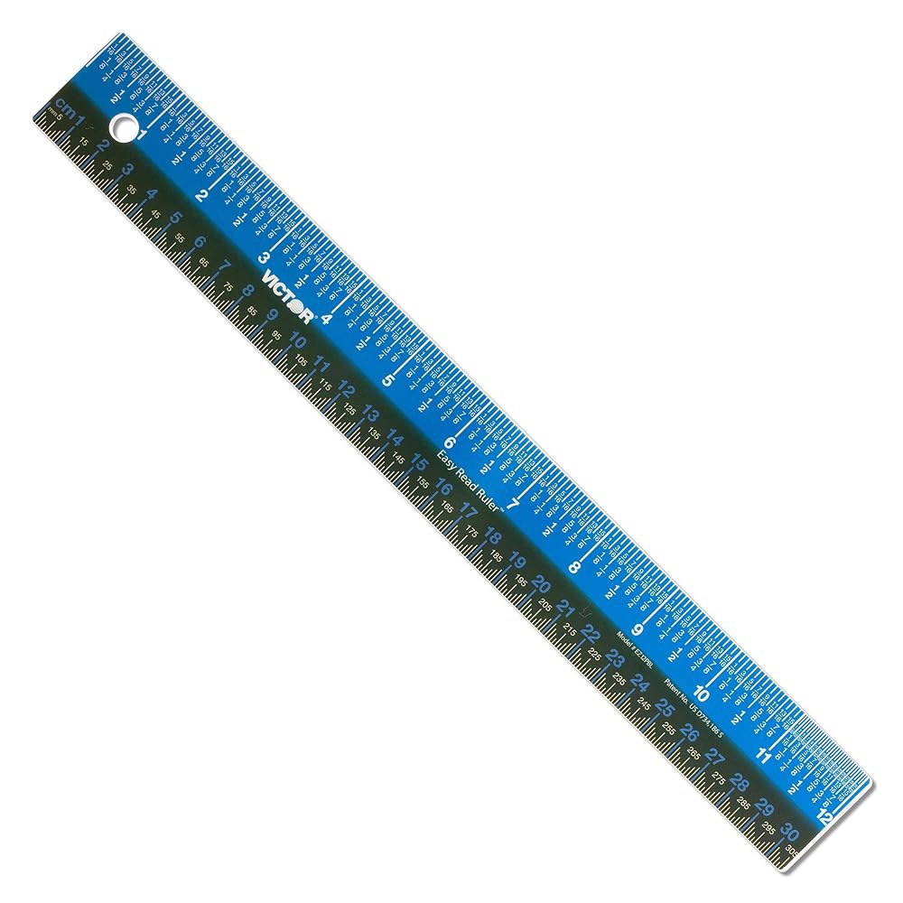빅터 이지 리드 스테인리스 스틸 자, 스탠다드 /메트릭, 12인치 길이, 파란색 12 inch (1 Count) Plastic - 상세 이미지 2