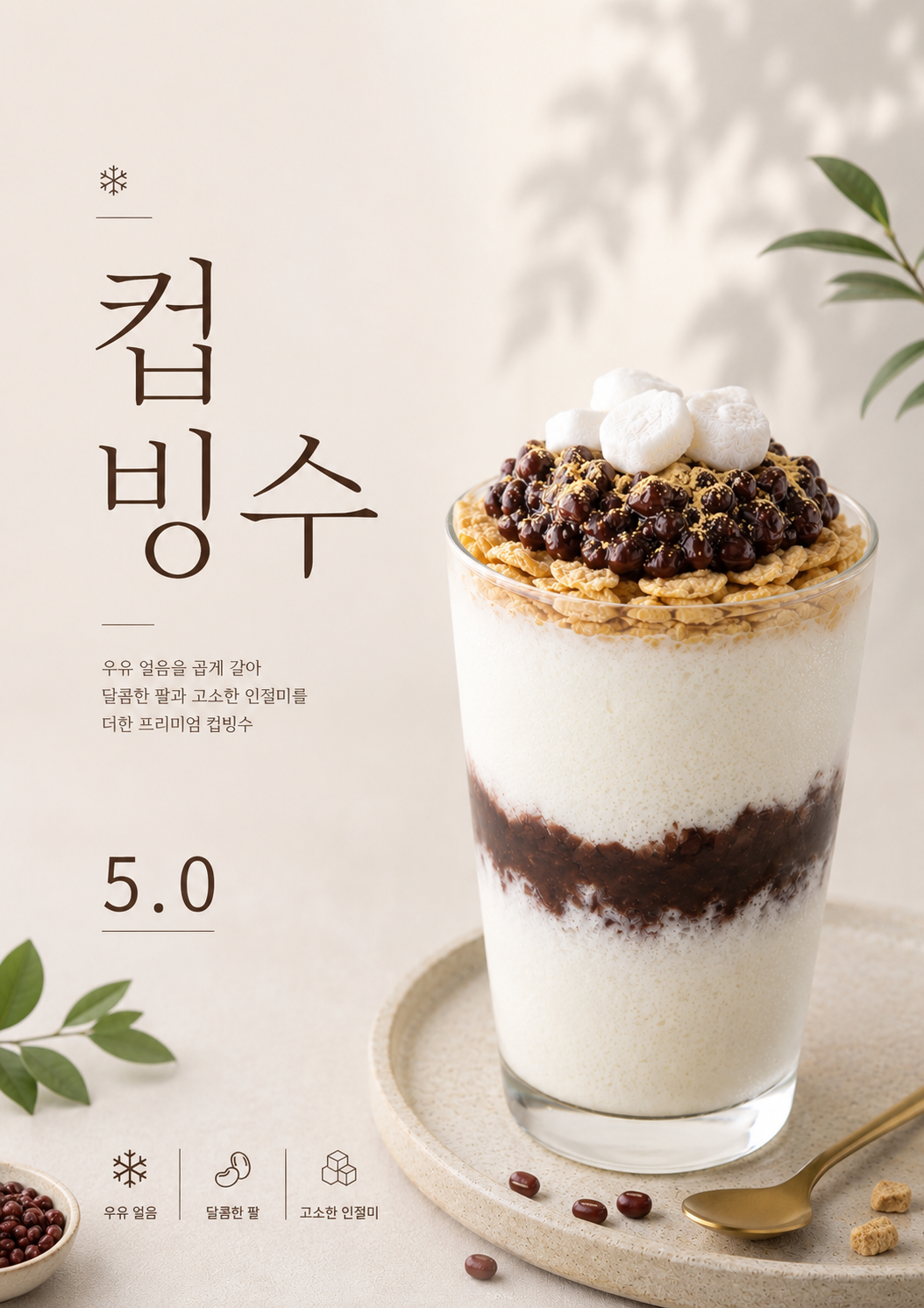 컵빙수 포스터 제작 메뉴 인쇄 디자인 카페 B 반광택 인화지 235g A3 - 상세 이미지 2