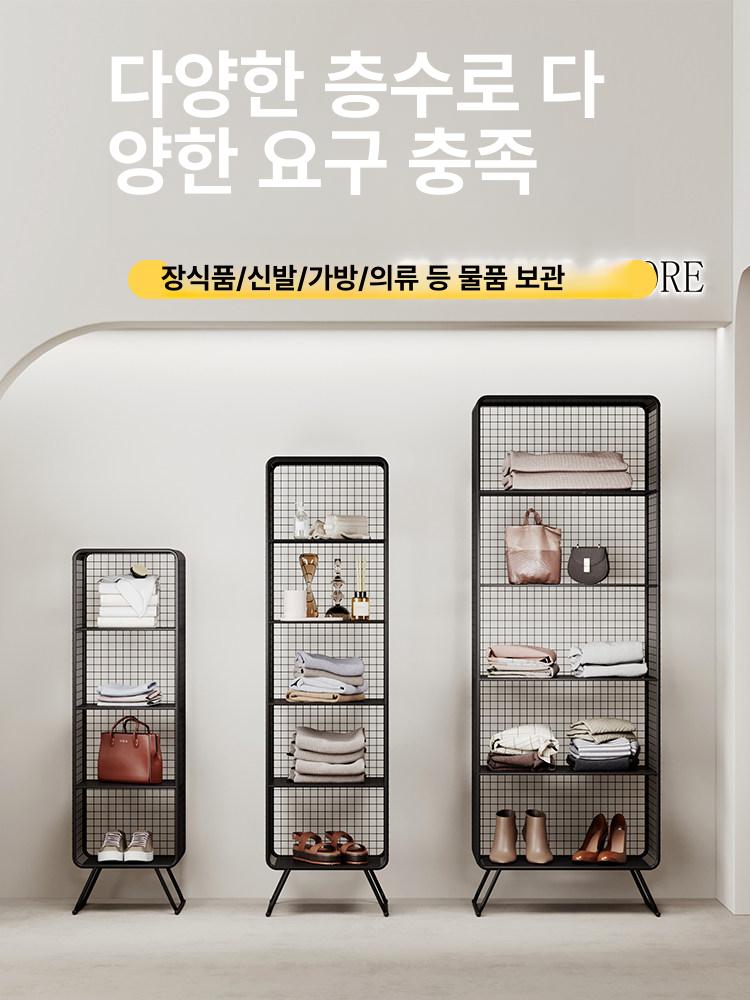 스탠드 수납장 다용도 인테리어 진열장 거실 선반 철제 - 상세 이미지 5