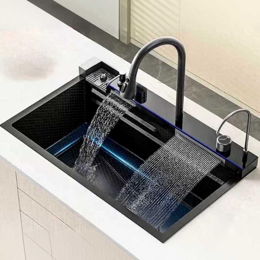 폭포 싱크볼 다기능 멀티 개수대 디지털 카페 리폼 680mm - 상품 이미지