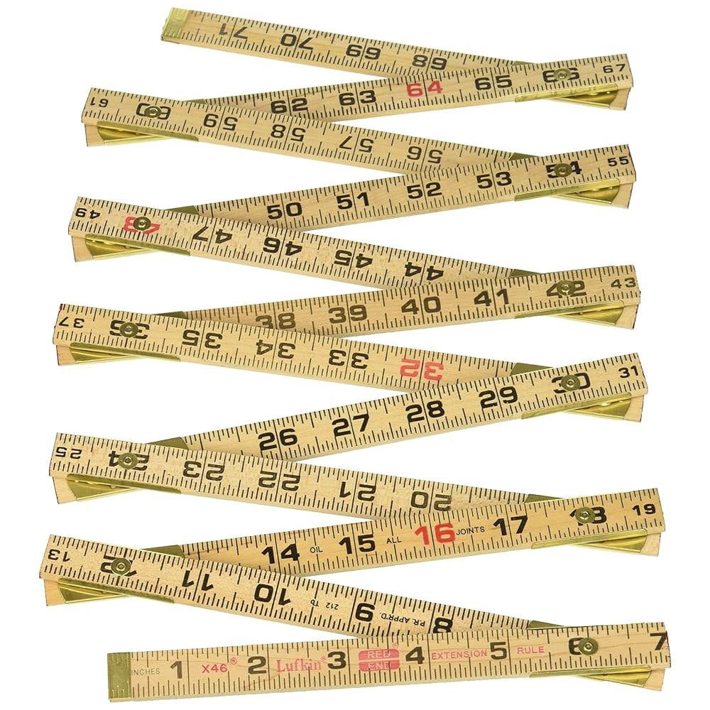 크레센트 러프킨 우드 룰, 6피트 황동 익스트, 블랙, 브라운 - X46SLN - 상세 이미지 2