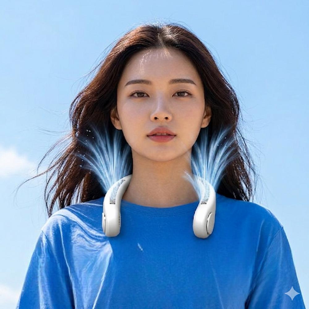 넥선풍기 목걸이 휴대용 목선풍기 날개없는 넥밴드 무선 미니 - 상세 이미지 2