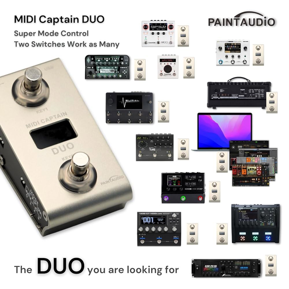 오디오 미디 캡틴 듀오 풋 컨트롤러 멀티 이펙트 키보드 신디사이저 USB-MIDi DAW DSP 소프트웨어 USB-HID 지원 스테이트 스위치 사이클링(MIDi 듀오) - 상세 이미지 2