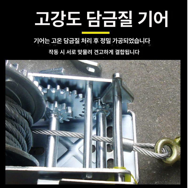 수동 핸드윈치 소형 도르래 호이스트 벨트식 블럭 리프팅 장비 건설용 - 상세 이미지 3