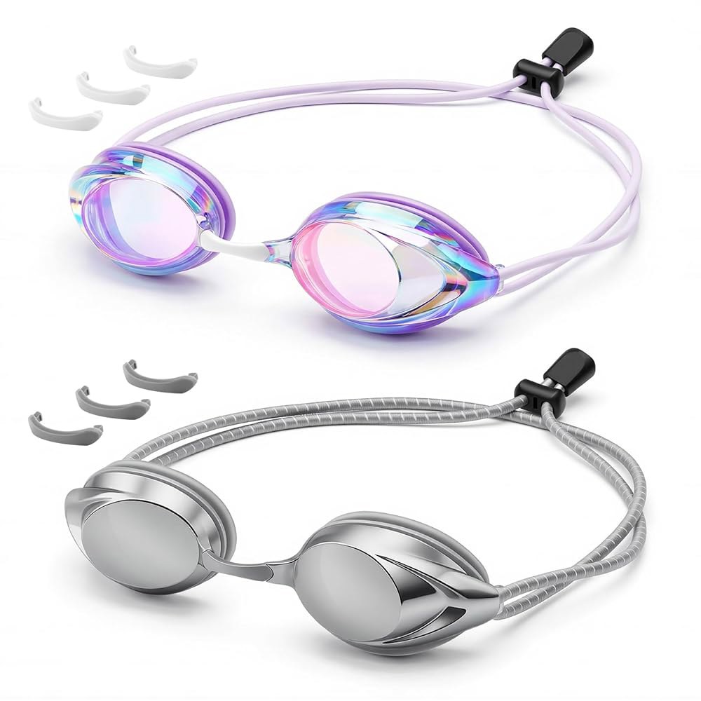 남성용 GGBuy 레이싱 수영 고글 여성 청소년 미러 안경 SG41-silver - 상품 이미지