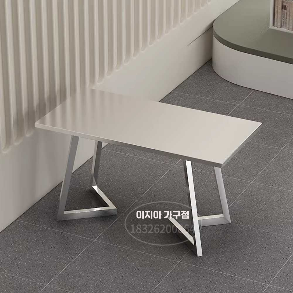 스텐 사각 테이블 식당 탁자 카페 매장용 레스토랑 70x70cm V자형 이미지 8