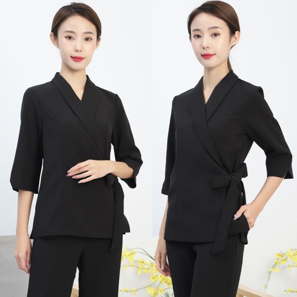 프런트 미용실 단체복 졸업사진 반팔 세라복 할로윈 여성 의상 파티 코스프레 코스튬 세트 - 상세 이미지 5