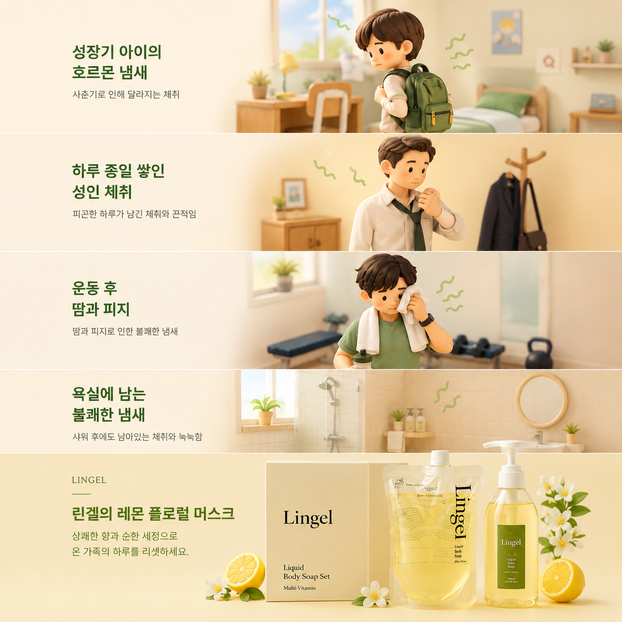 린겔 등드름 바디워시 퍼퓸아로마 샤워젤 대용량 향기좋은올인원 온가족클렌저 500ml(리필), 2개 - 상세 이미지 5