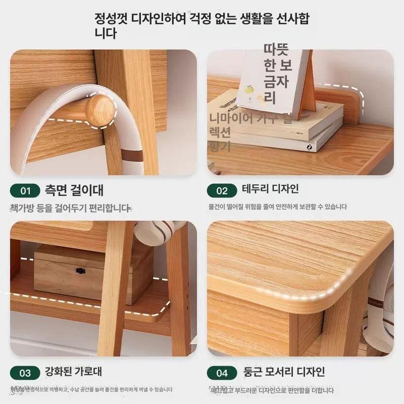원목 미니 책상 좁은방 자취용 콤팩트 책상 노트북 공부 데스크 - 상세 이미지 3