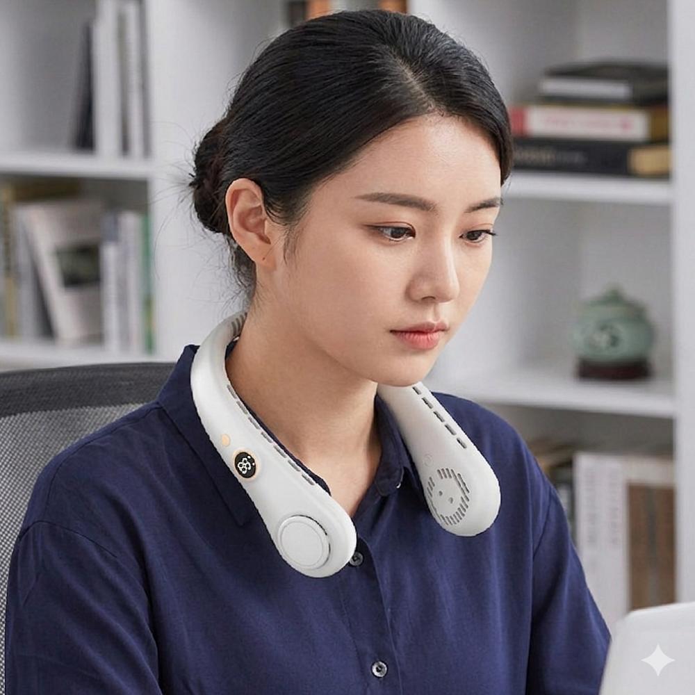 넥선풍기 목걸이 휴대용 목선풍기 넥밴드 목뒤 저소음 서라운드 무선 - 상세 이미지 4