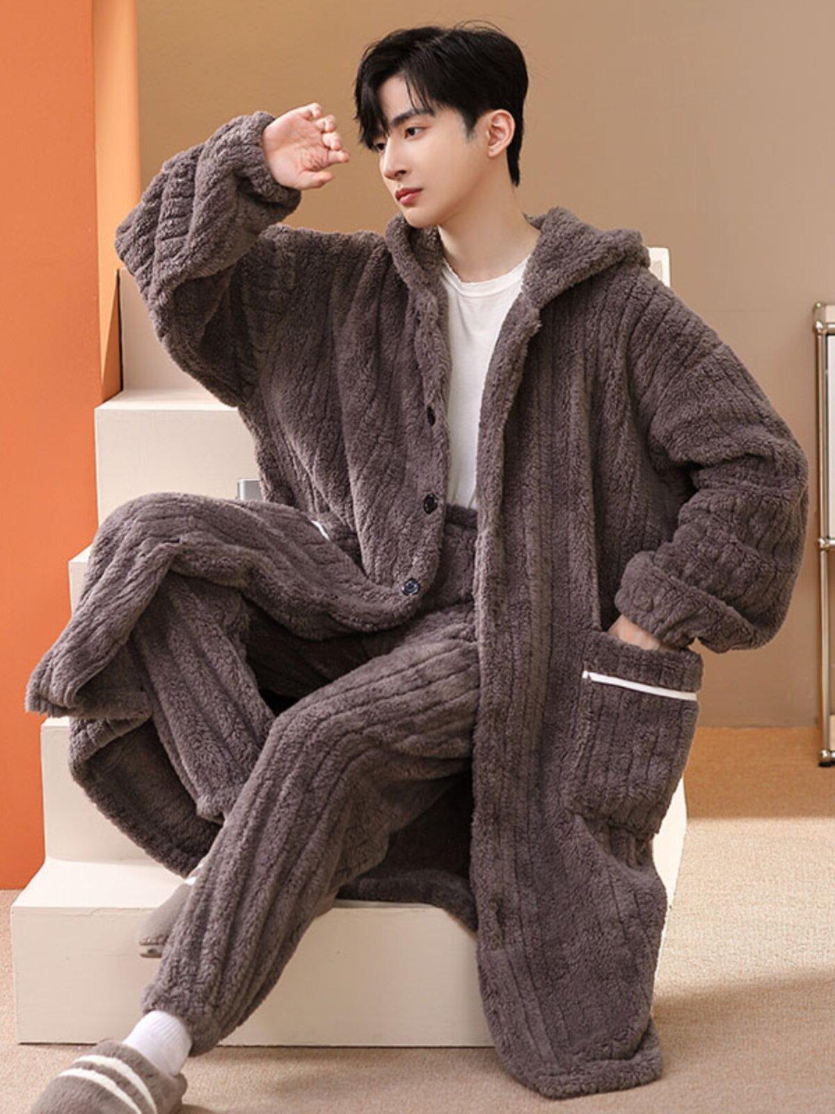 잠옷 웨어 치마 홈 겨울 원피스 남성 반팔 남자수면잠옷 - 상세 이미지 5
