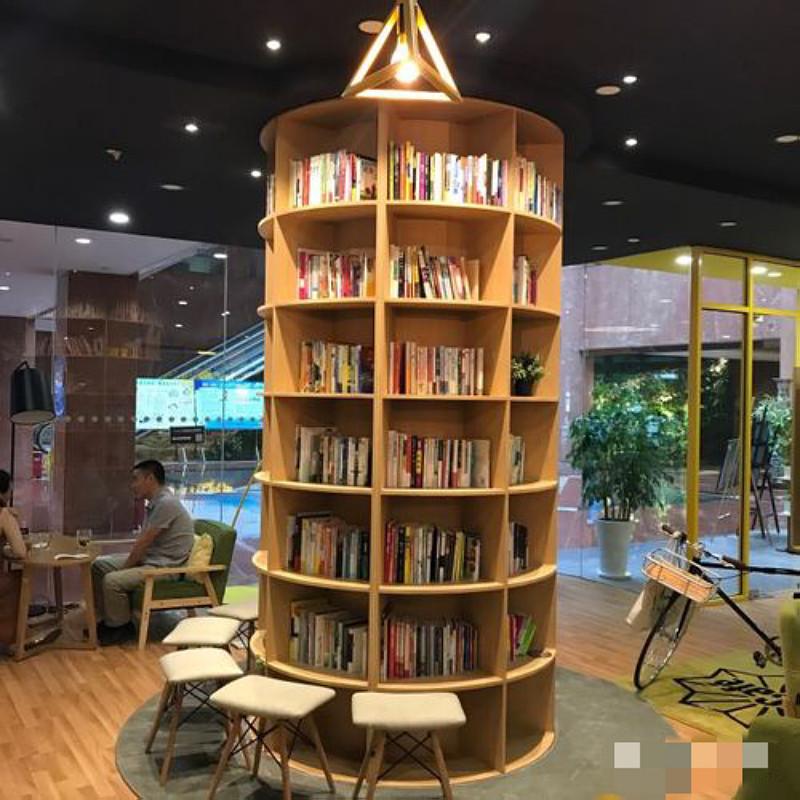 원형 회전 책장 대형 거실 카페 서재 책꽂이 도서관 - 상세 이미지 2