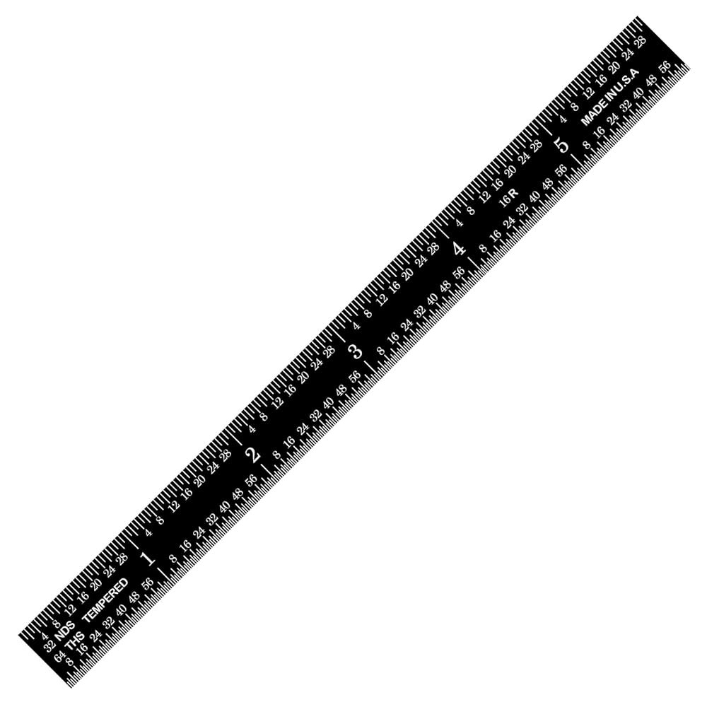 PEC 공구 스테인리스 스틸 자 세트(6 +12 ), 마킹이 있는 고대비 기계 1/32 , 1/64 , 1/50 및 1/100 , 미국산 - 상세 이미지 3
