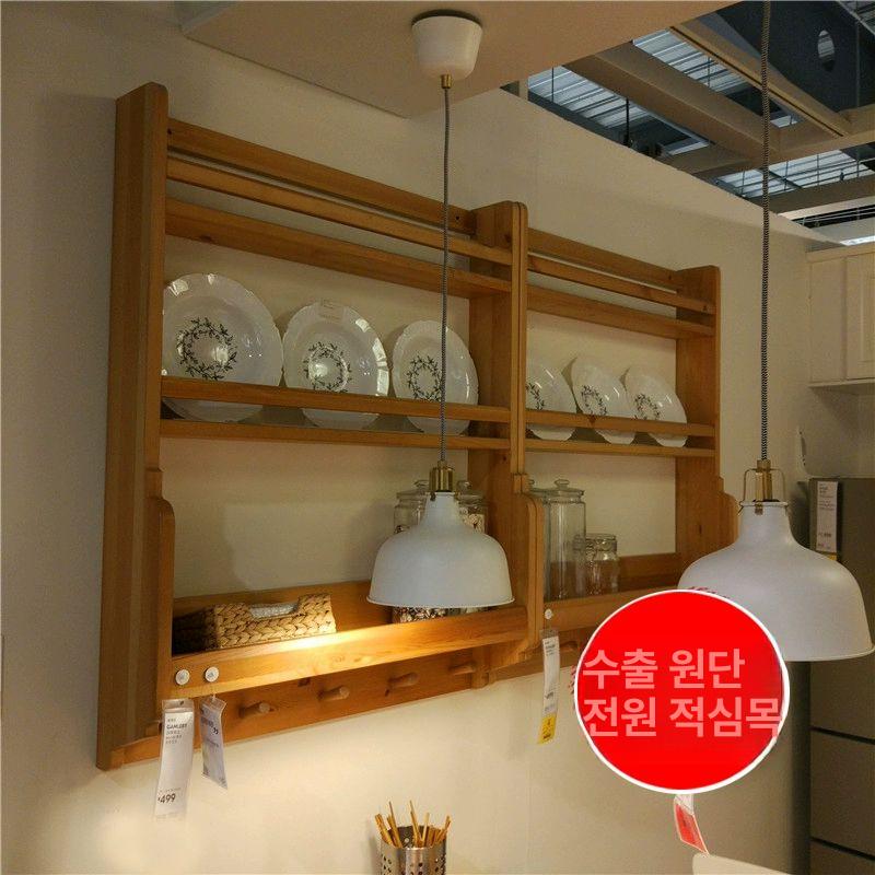 원목 북유럽 주방 선반 다완장 다관 엔틱 찻잔 벽걸이  - 상품 이미지