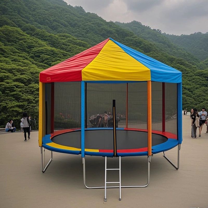 대형 트램펄린 실외 천막 방방 캠핑장 안전망 점핑 - 상세 이미지 4
