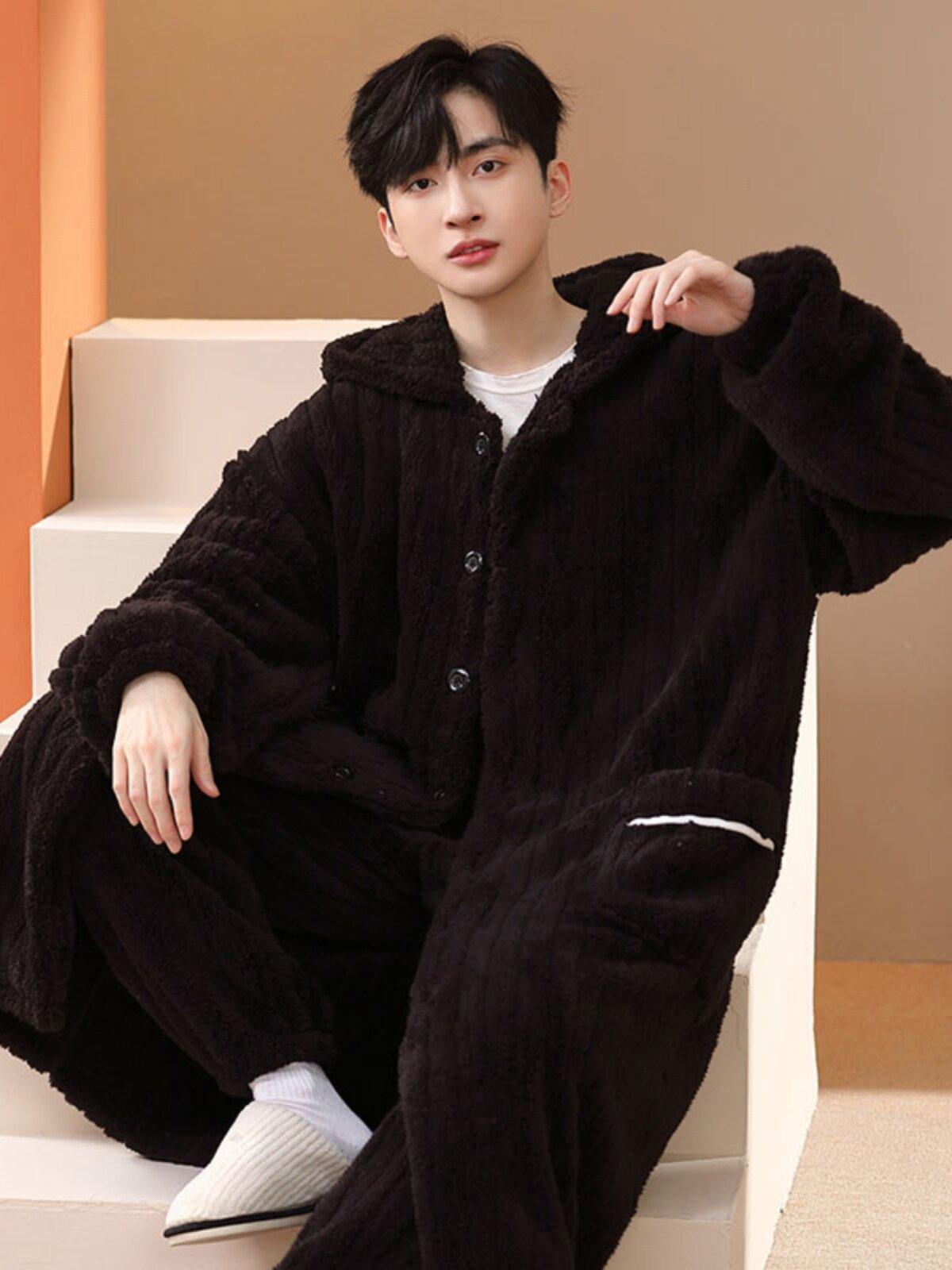 잠옷 웨어 치마 홈 겨울 원피스 남성 반팔 남자수면잠옷 - 상세 이미지 2