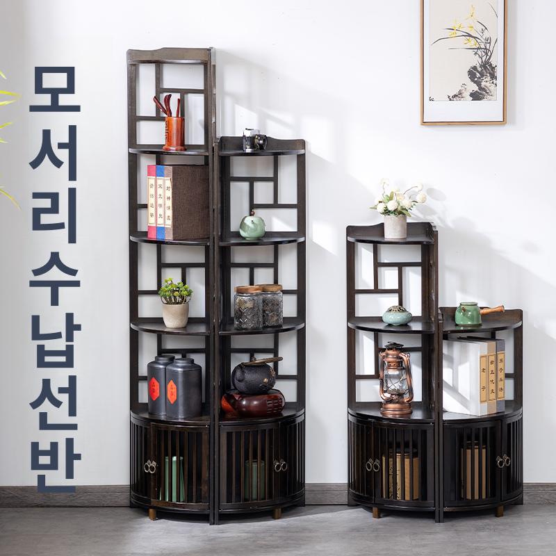 원목 코너선반 틈새수납 우드랙 벽걸이 디스플레이 조립식 다용도 장식장 - 상세 이미지 2
