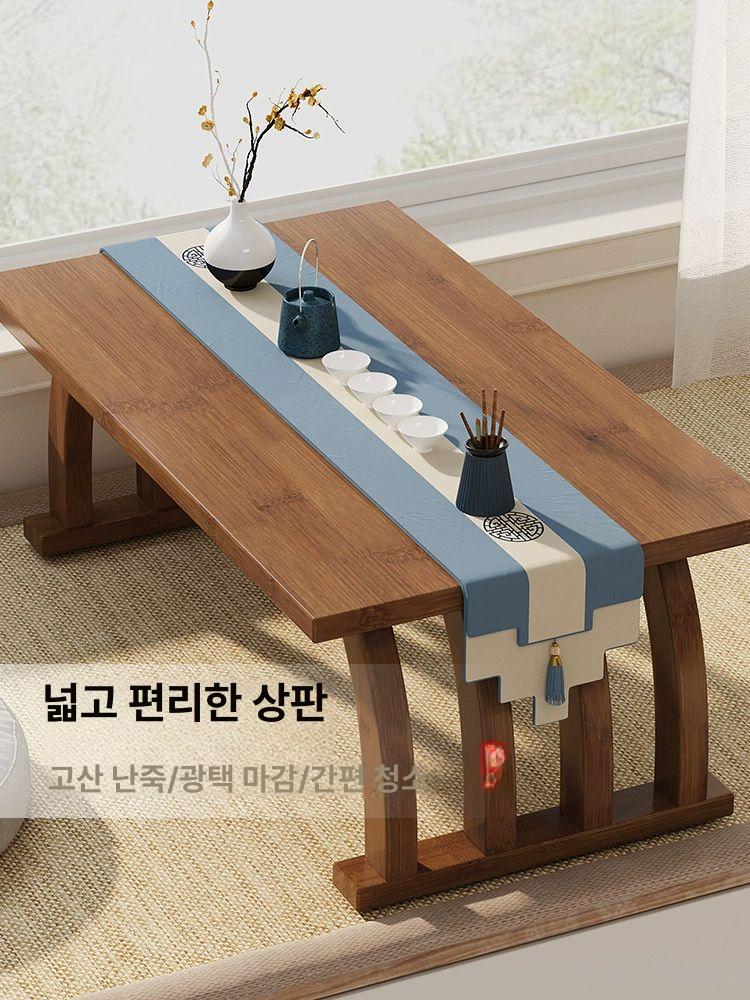유리 거실테이블 접이식 로우 좌식 티테이블 홈카페 쇼파용 좌탁 밥상 - 상세 이미지 3