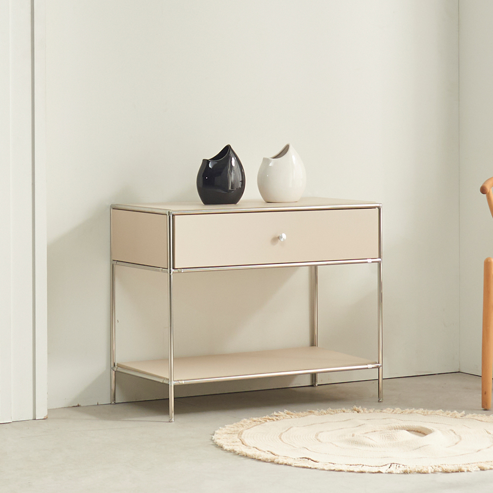 가구의서 모듈 콘솔 수납장 800x400x655mm, 1단, 샌드베이지 - 상품 이미지