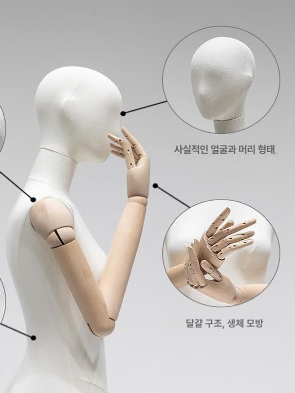 여성 전신 마네킹 매장 진열용 디스플레이 의류 착용 모델 샤우 토르소 여자 - 상세 이미지 4