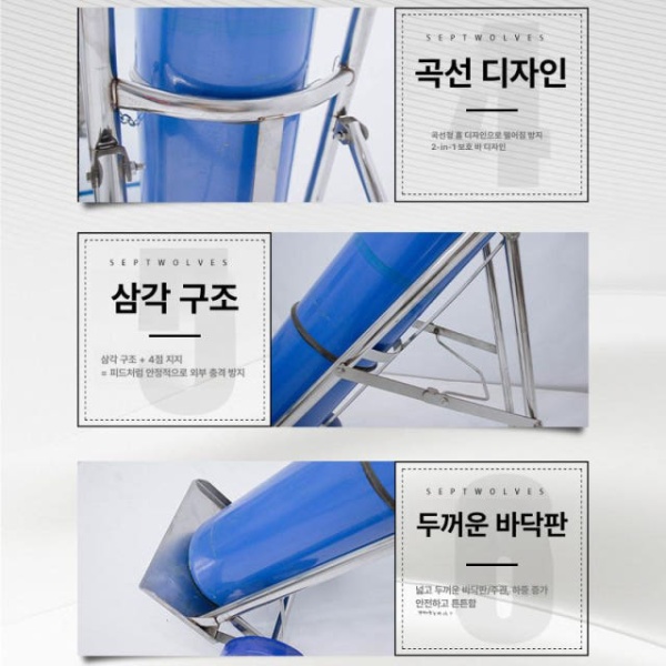 튼튼한 산업용 거치대 대차 가스 실린더 브래킷 운반카트 304스테인리스스틸 2륜 40 50L - 상세 이미지 5