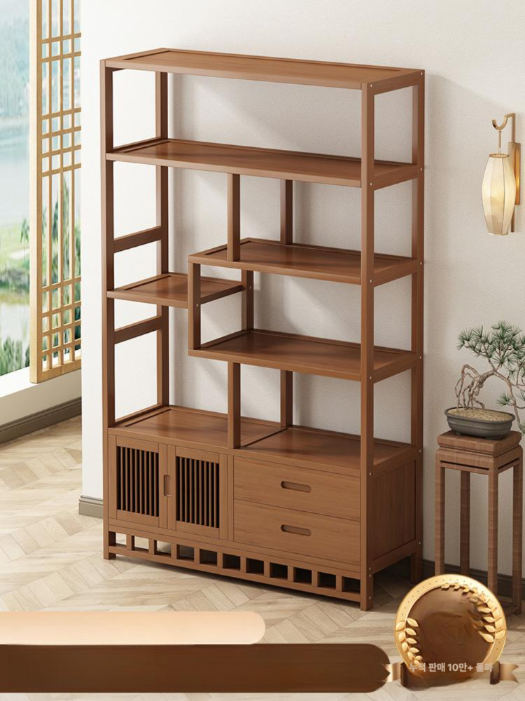 엔틱 진열장 원목 장식장 거실장 트로피 수납 싱글 6단 클래식 80cm - 상세 이미지 2