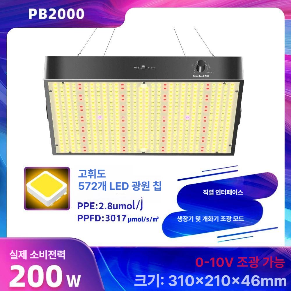 식물성장 LED 조명 실내 재배용 대형 라이트 따뜻한색 웜 스펙트럼 수경 채소 - 상세 이미지 3