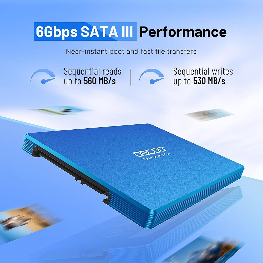 OSCOO 512GB SATA III 2.5인치 SSD, 최대 560MB/s 읽기 및 530MB/s 쓰기, 3D TLC NAND, 노트북 데스크탑 PC용 스토리지 업그레이드 - - 상세 이미지 3