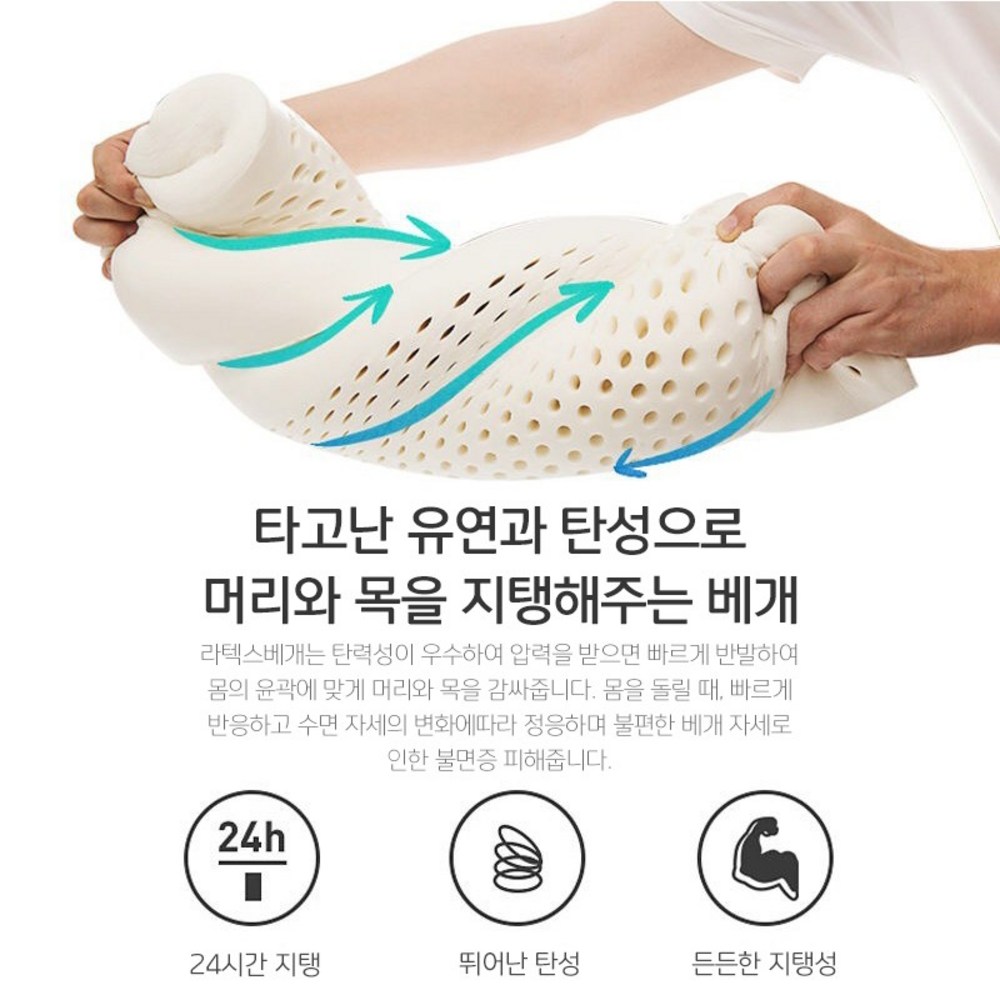 메모리폼베개 인체공학 꿀잠 목편한 베개+속커버+겉커버 - 상세 이미지 3