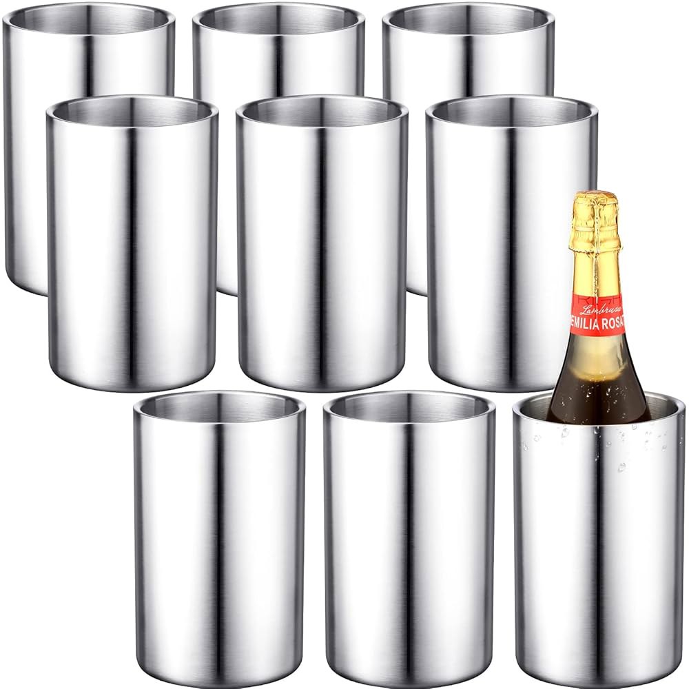 와인 칠러 버킷 스테인리스 스틸 병 750ml 단열 이중층 쿨러 파티 바(9개) 9 - 상품 이미지