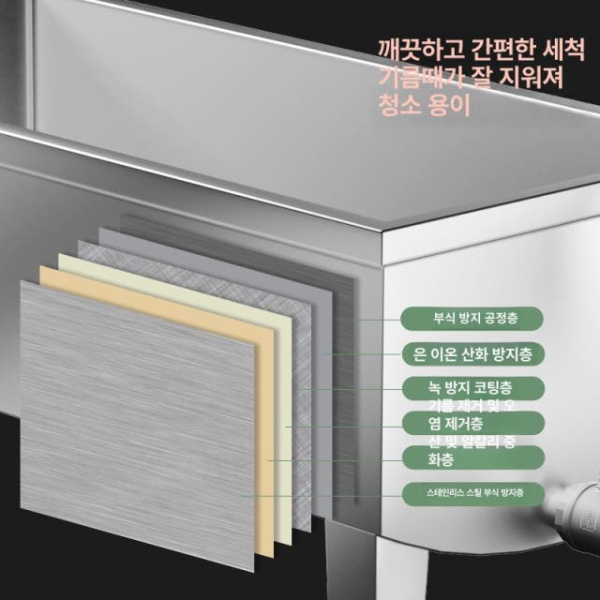 튼튼한 급식용 이동식 웨건 물탱크 침지조 스텐 업소용 운반탱크 304 스테인리스 1000 x 800x800 - 상세 이미지 5