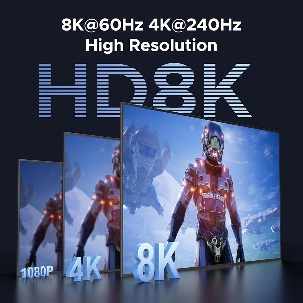 UGREEN 8K@60Hz HDMI 디스플레이포트 KVM 스위치 3 모니터 2대, 알루미늄 4K@240Hz, USB 3.0 포트 4대, 2대 컴퓨터용 트리플 DP+2 HDMI+2 - 상세 이미지 3