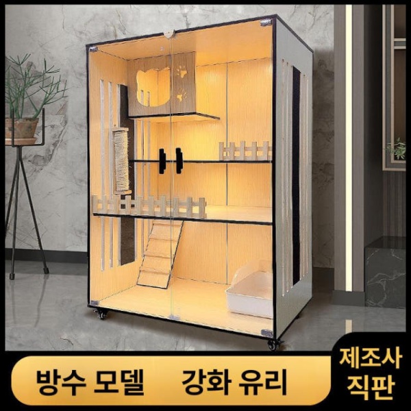 튼튼한 이동식 실내 펜스 우드 고양이 쉼터 야외 반려묘 자가 설치 방수 A 60 x 60x120cm - 상세 이미지 2
