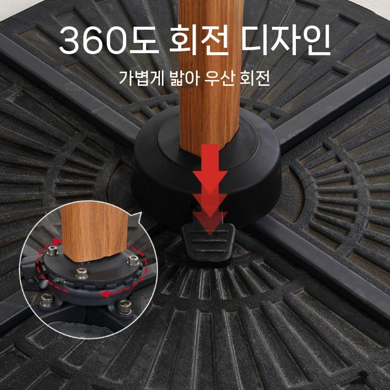 대형 야외천막 행사용 주차장 홀딩 각도조절 접이식 그늘막 텐트 캐노피천막 방수 인쇄 파라솔 미색 사각 3m 우산 (베이스 ) 이미지 6