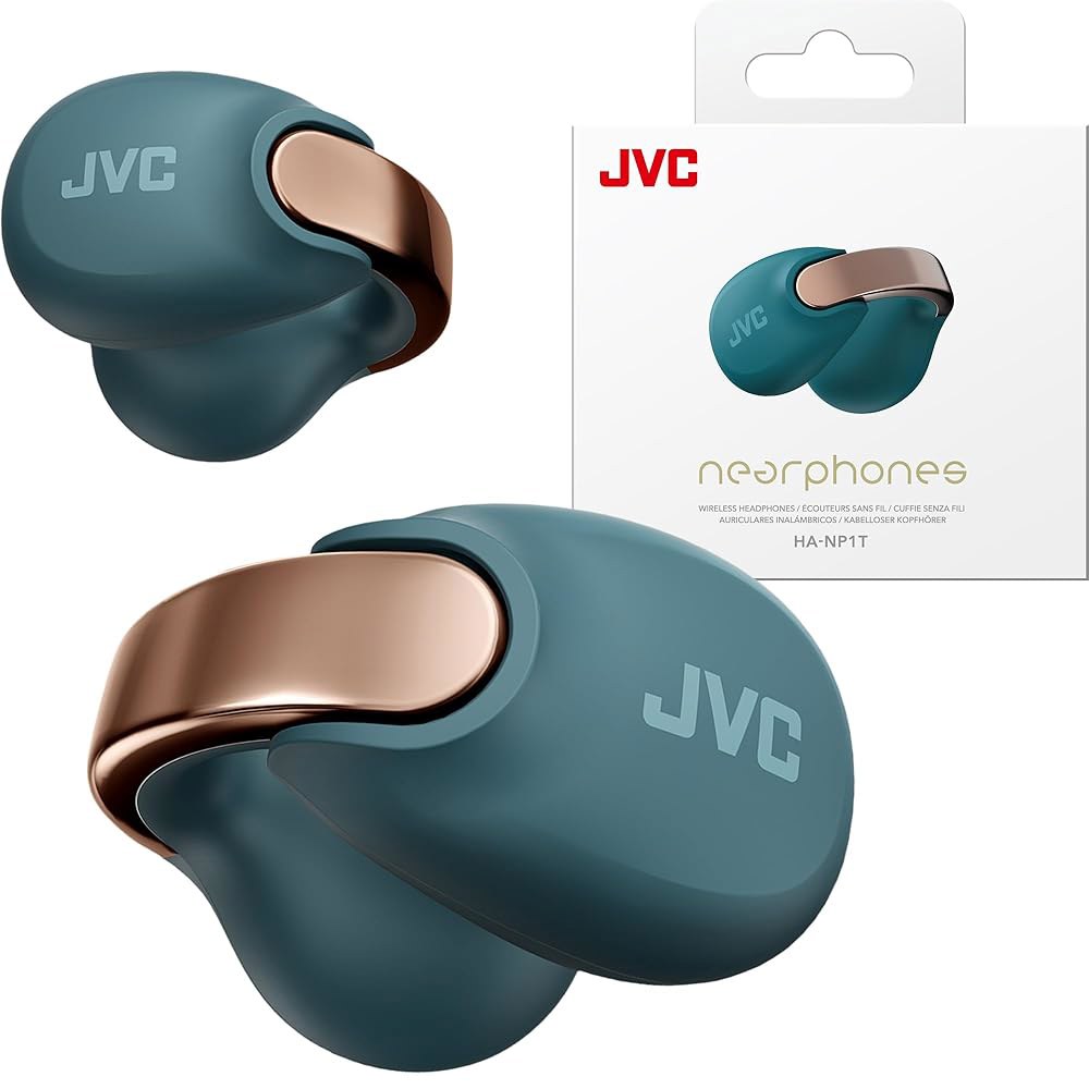 JVC 니어폰 오픈 이어 트루 무선 헤드폰 - 이어버드 블루투스 5.3-24H 재생 IPX4 방수 내장 마이크 인식 및 편안함 클립 HANP1TA White - 상품 이미지