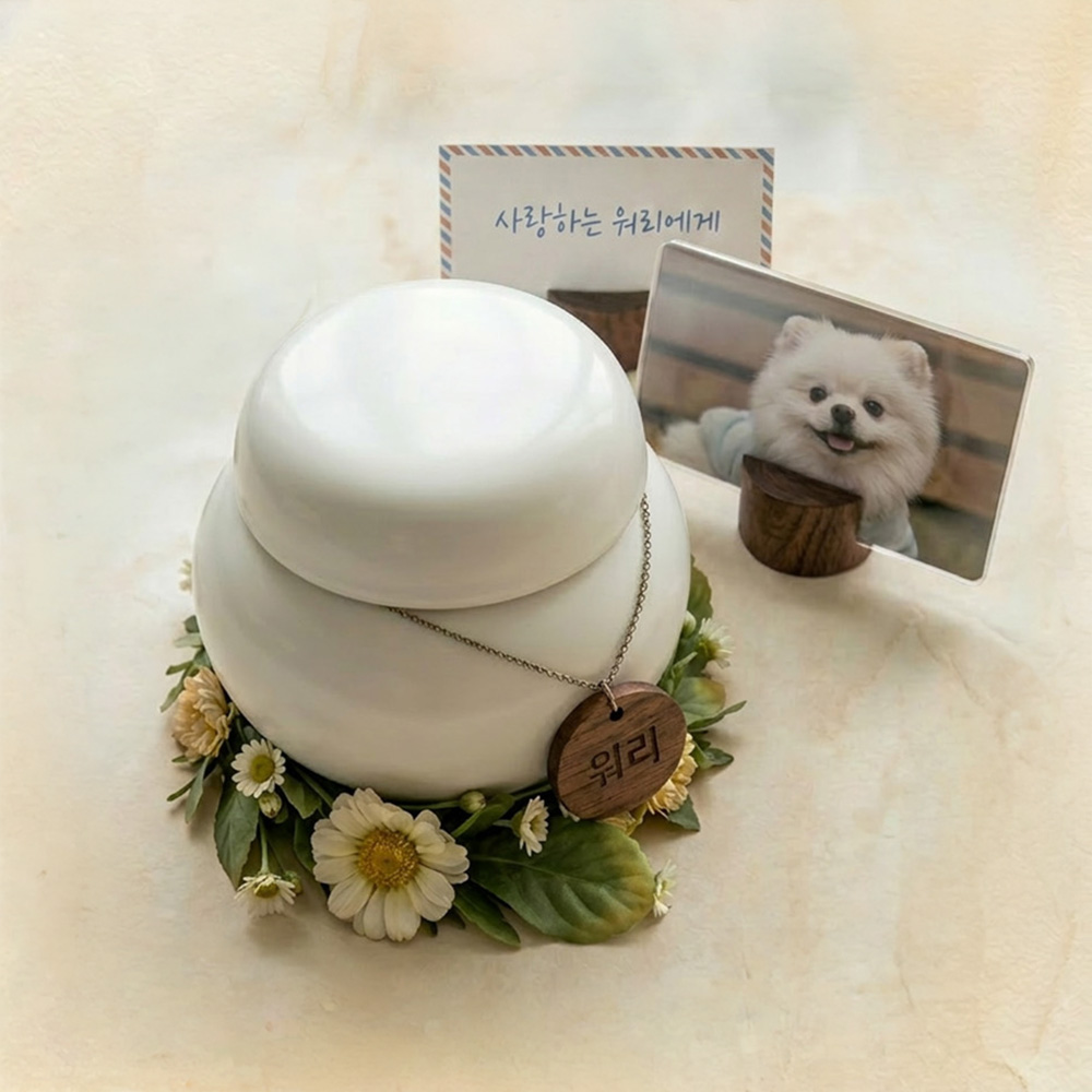 반려동물 유골함 백자 민무늬 250ml 기능성 밀폐 반려견 반려묘 분골함 강아지 고양이