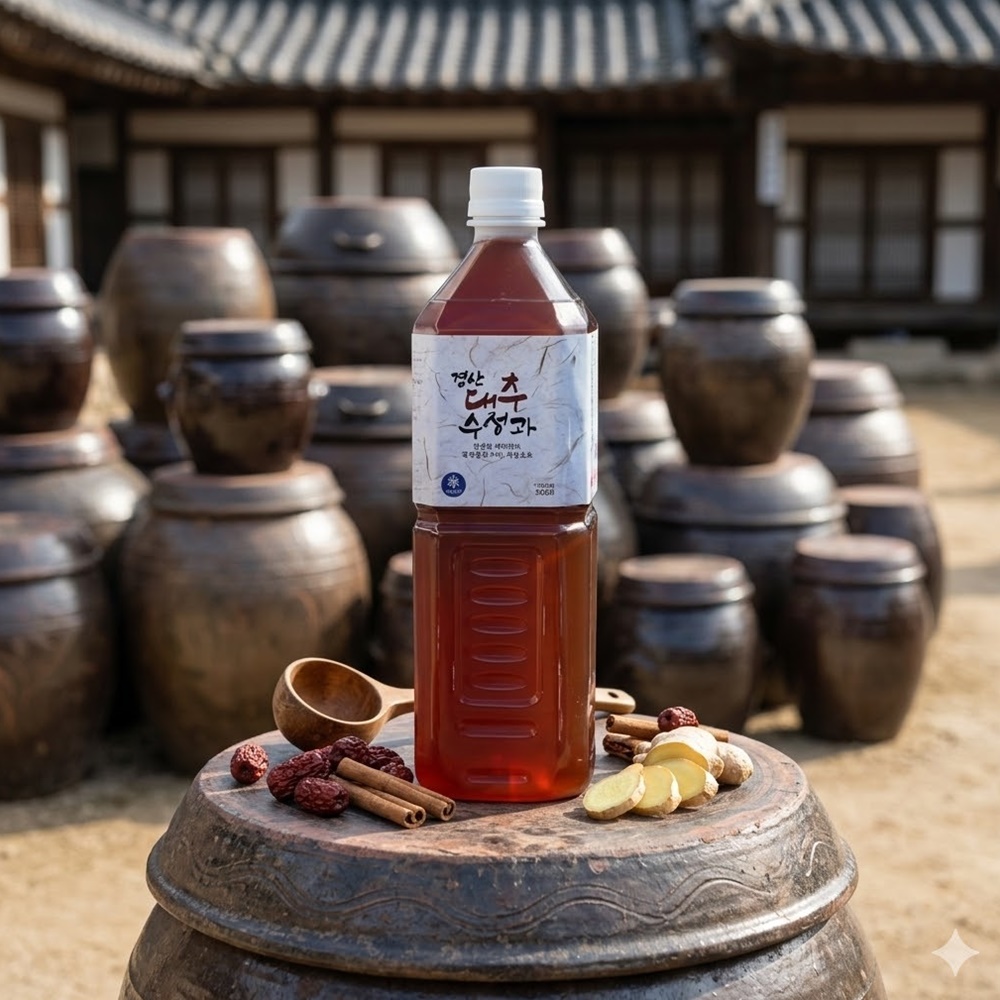 유경 경산 대추 수정과 전통 수제 1100ml 계피 생강 전통차 음료 디저트 YK-1004 - 상품 이미지