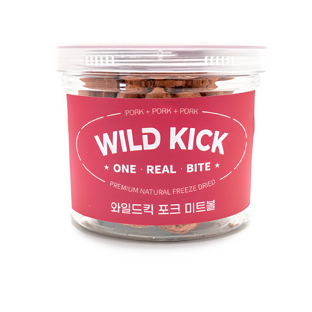 와일드킥 포크 미트볼 돼지안심 강아지 고양이 동결건조 50g - 상세 이미지 5