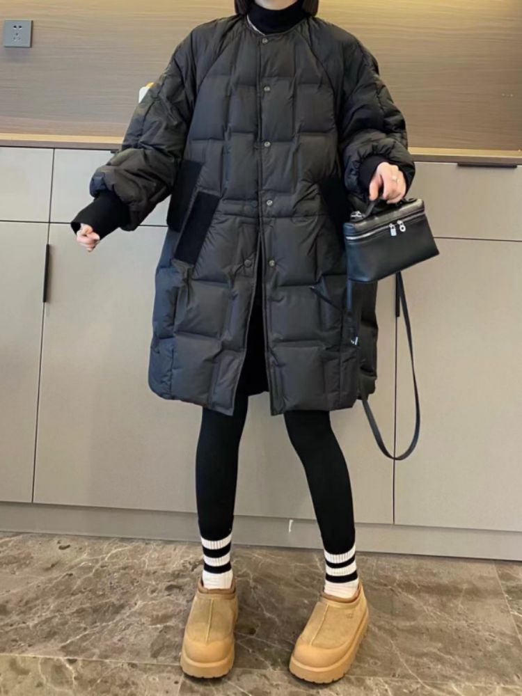 자켓 반팔패딩 롱패딩 경량 점퍼 패딩다운 다운 여자 코트 겨울 후드 몰도 구스다운 보온 - 상세 이미지 2