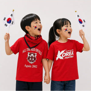 2026 붉은악마티셔츠 월드컵 응원티 가족 패밀리룩 반팔티 착용 후기 | 사이즈/핏 총정리 - 상품 이미지 4